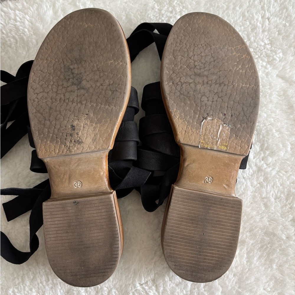 Free People Wrap Sandal Black sz 6.5 - Picture 9 of 13